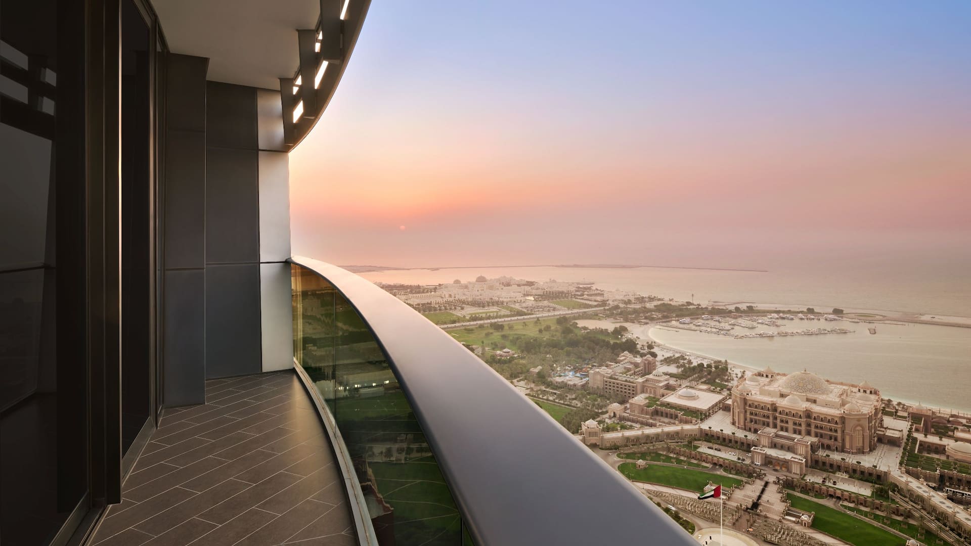 2 of 4 Grand Hyatt Abu Dhabi Hotel & Residences Emirates Pearl Balcony With Palace View Sunset