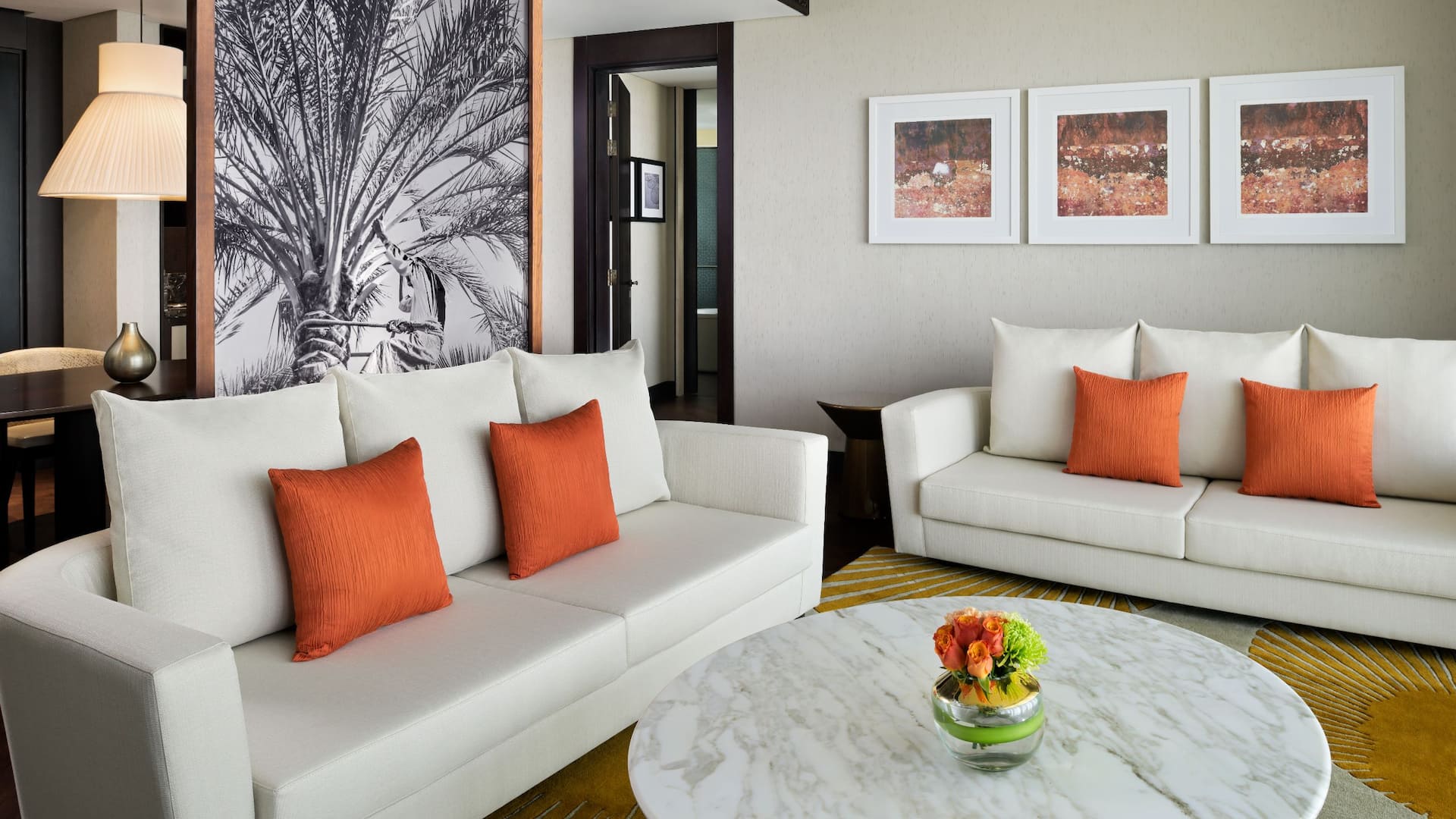 3 of 9 Grand Hyatt Abu Dhabi Hotel & Residences Emirates Pearl Living Room Of Suite And Two Bedroom Details