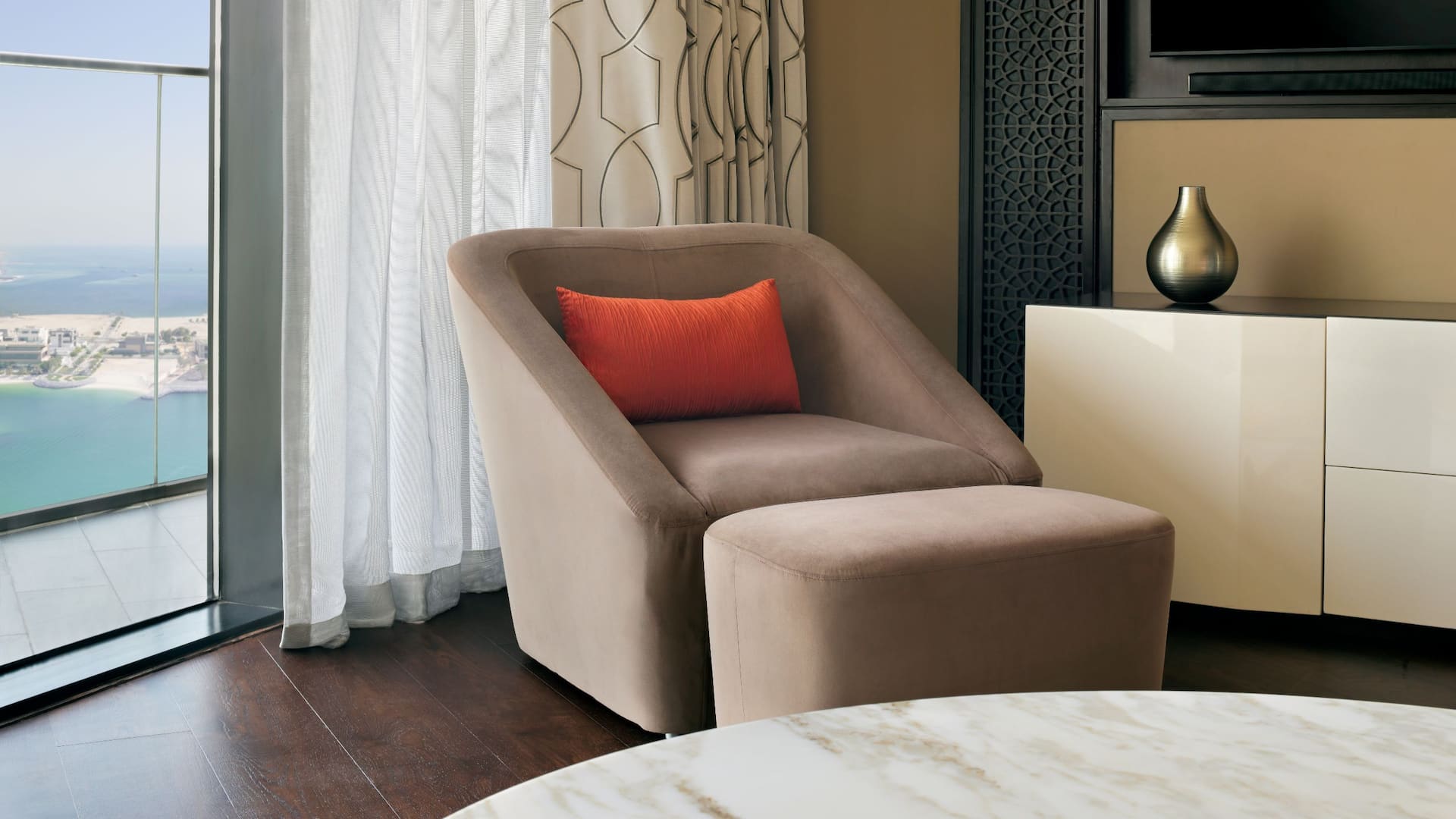 2 of 9 Grand Hyatt Abu Dhabi Hotel & Residences Emirates Pearl Suite Living Room With Sea View