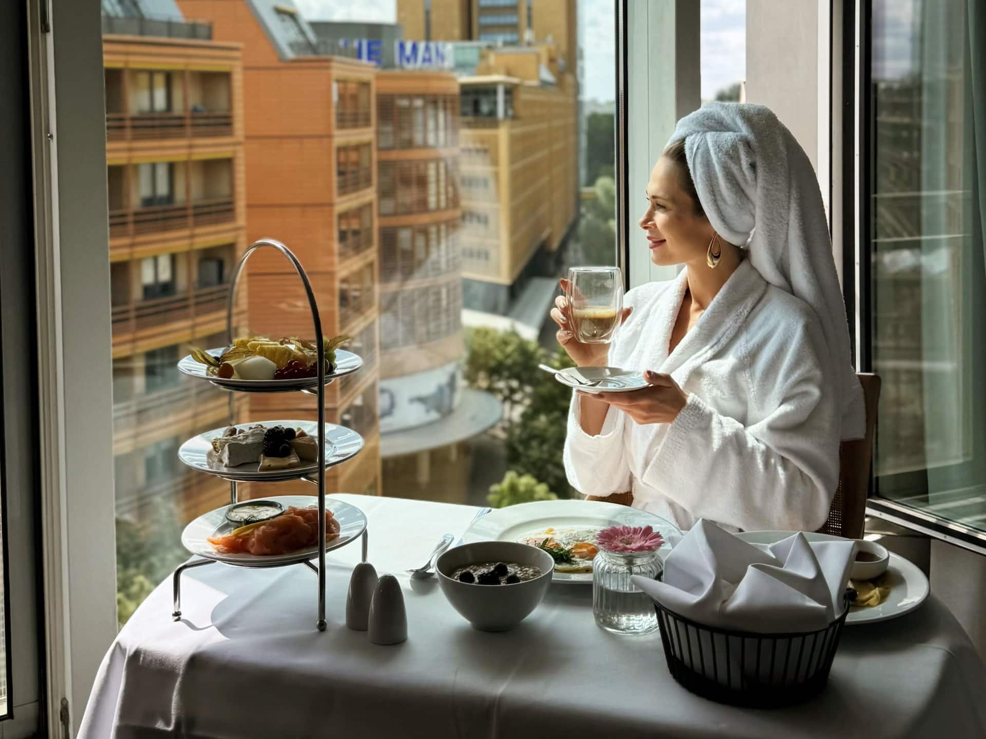 Grand Hyatt Berlin Breakfast Room Service View