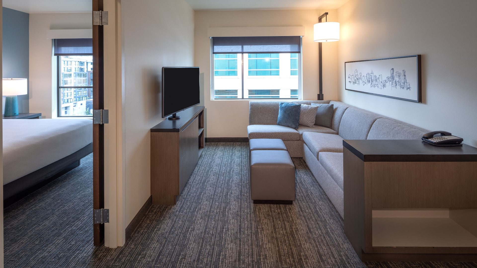2/6 Hyatt House Seattle/Downtown King Bed One Bedroom Suite Living Area