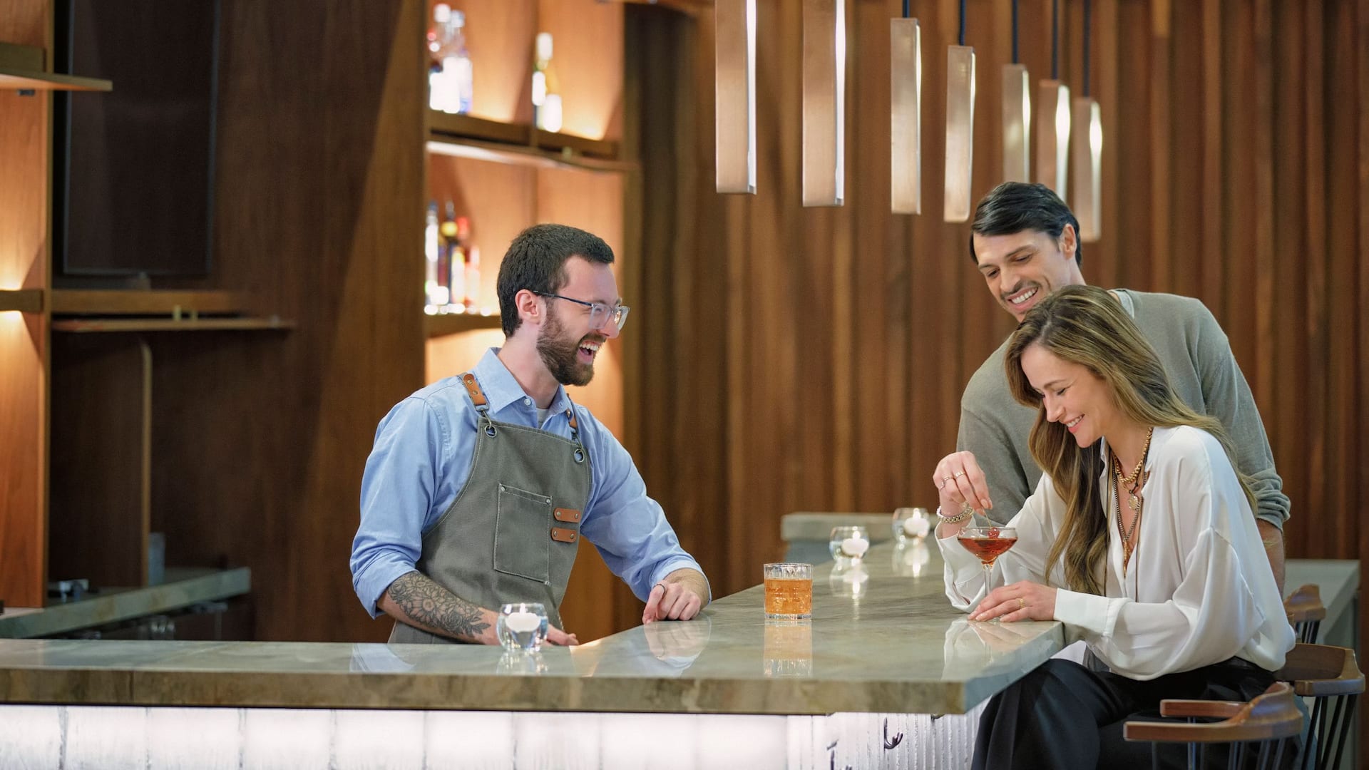 2 of 2 Hyatt Centric Center City Philadelphia Patchwork Bar Couple Closeup