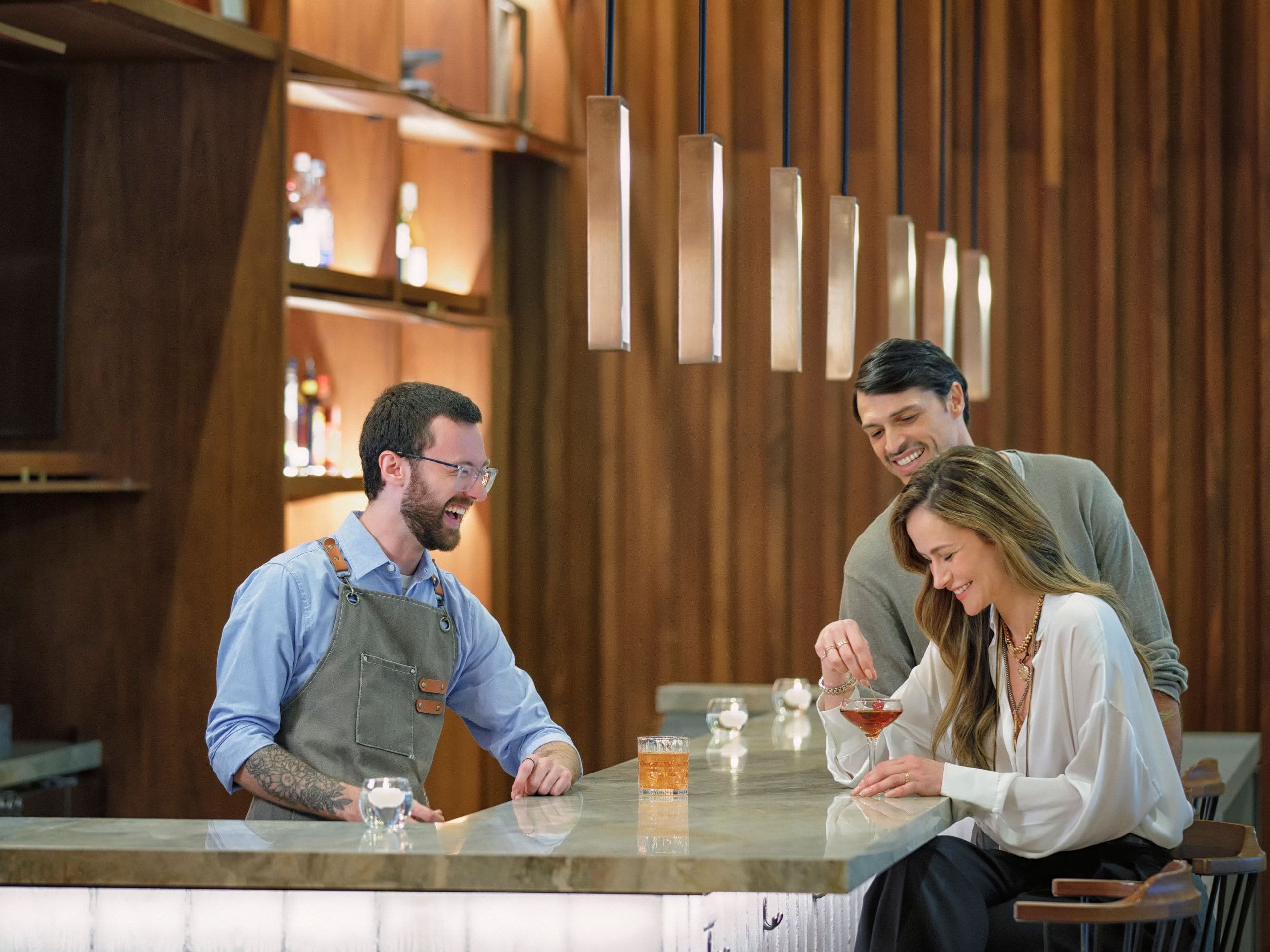 Hyatt Centric Center City Philadelphia Patchwork Bar Couple Closeup