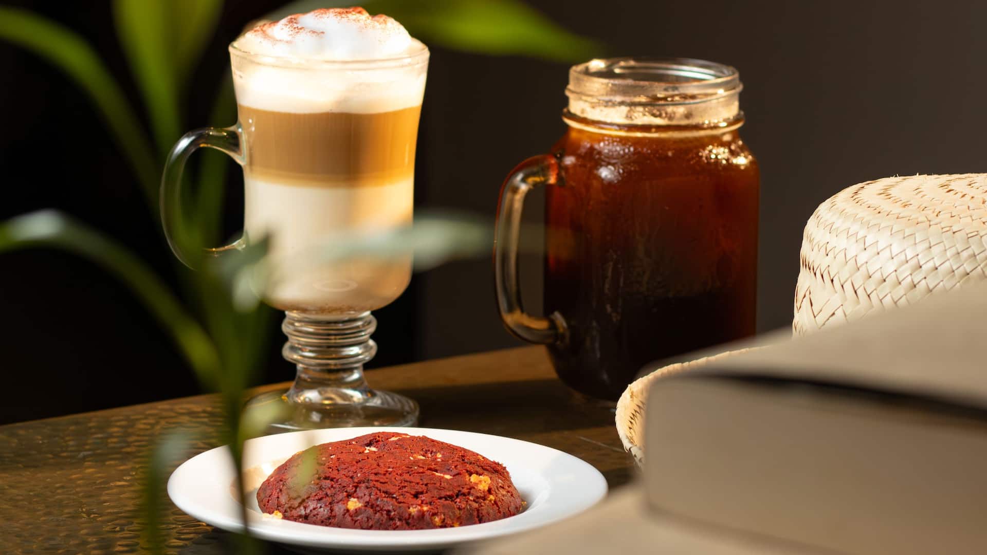 Hyatt Regency Merida Latte And Iced Coffee With Sweet Treat At