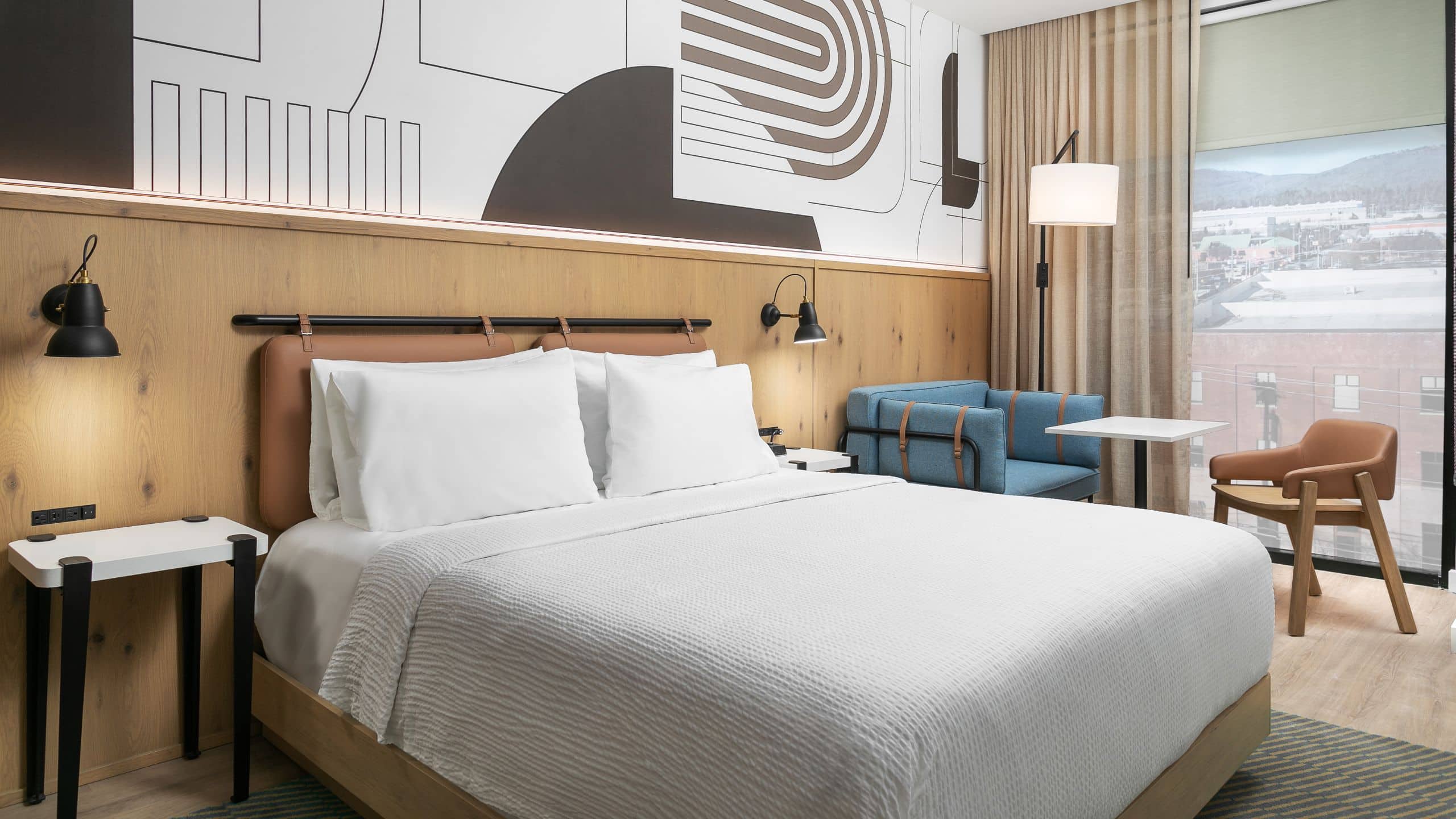 Caption by Hyatt Chattanooga Downtown King Bed Guestroom Open Window