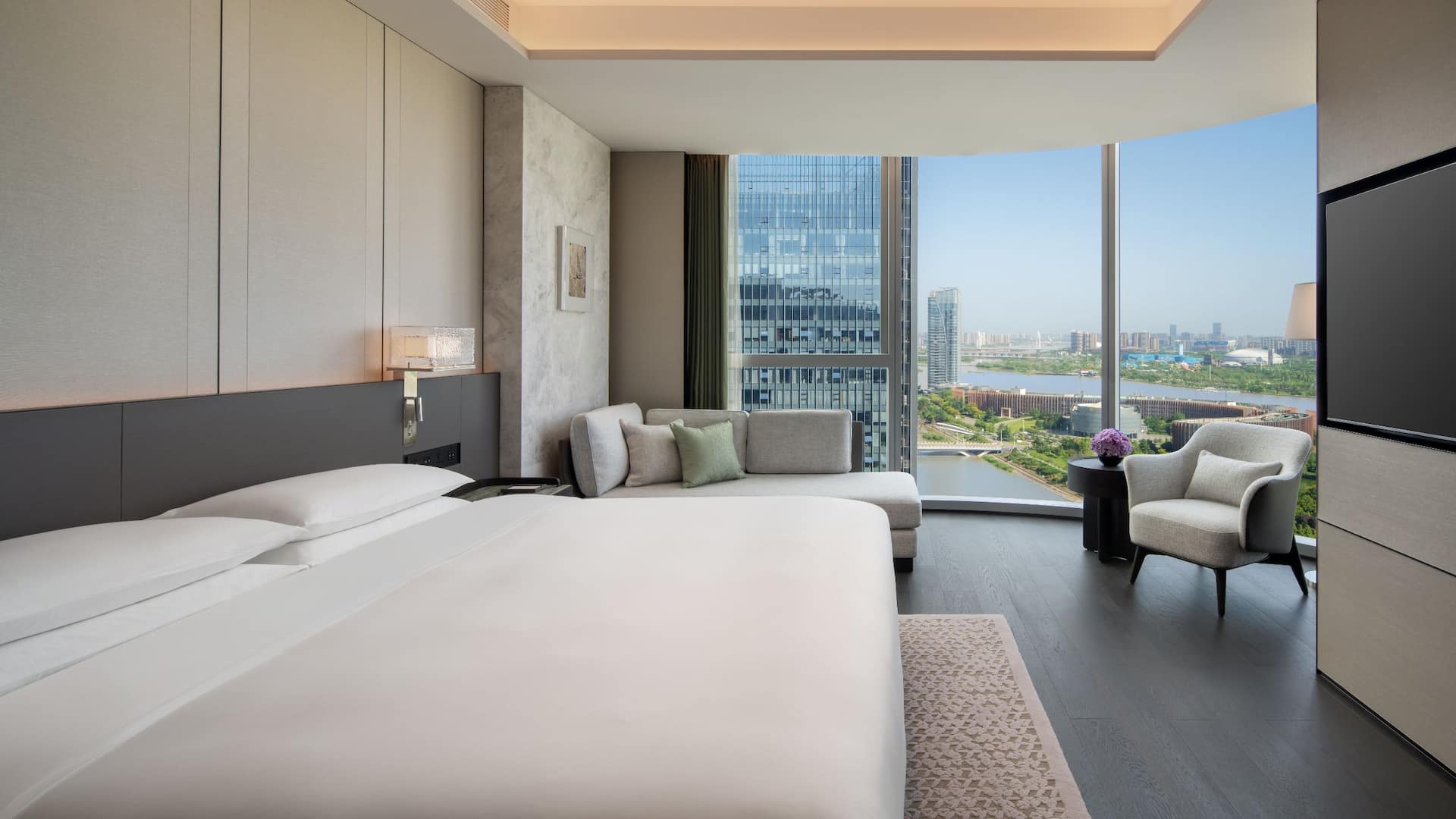 2 of 3 Hyatt Regency Xi'an Chanba Suite River View Bedroom