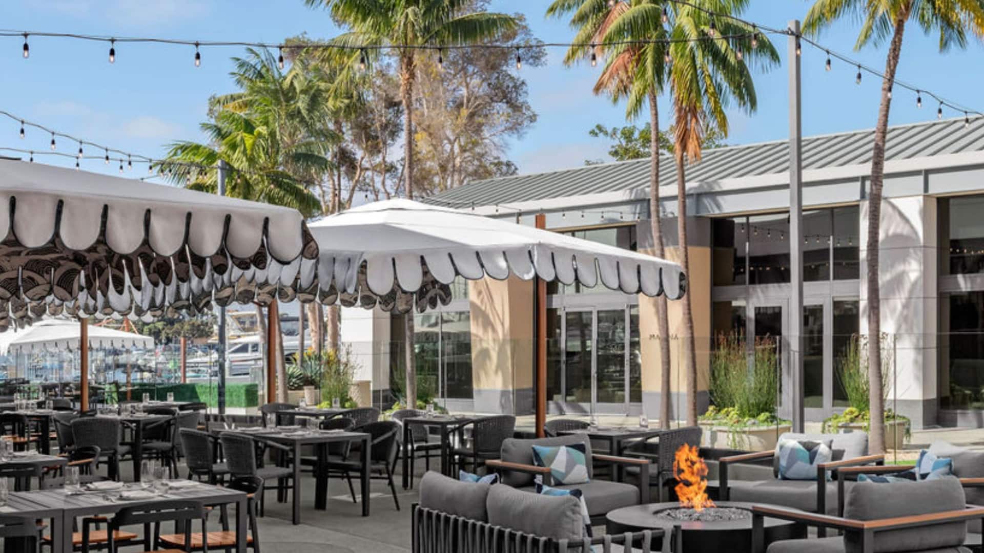 Manchester Grand Hyatt San Diego Sallys Upper Patio Firepits