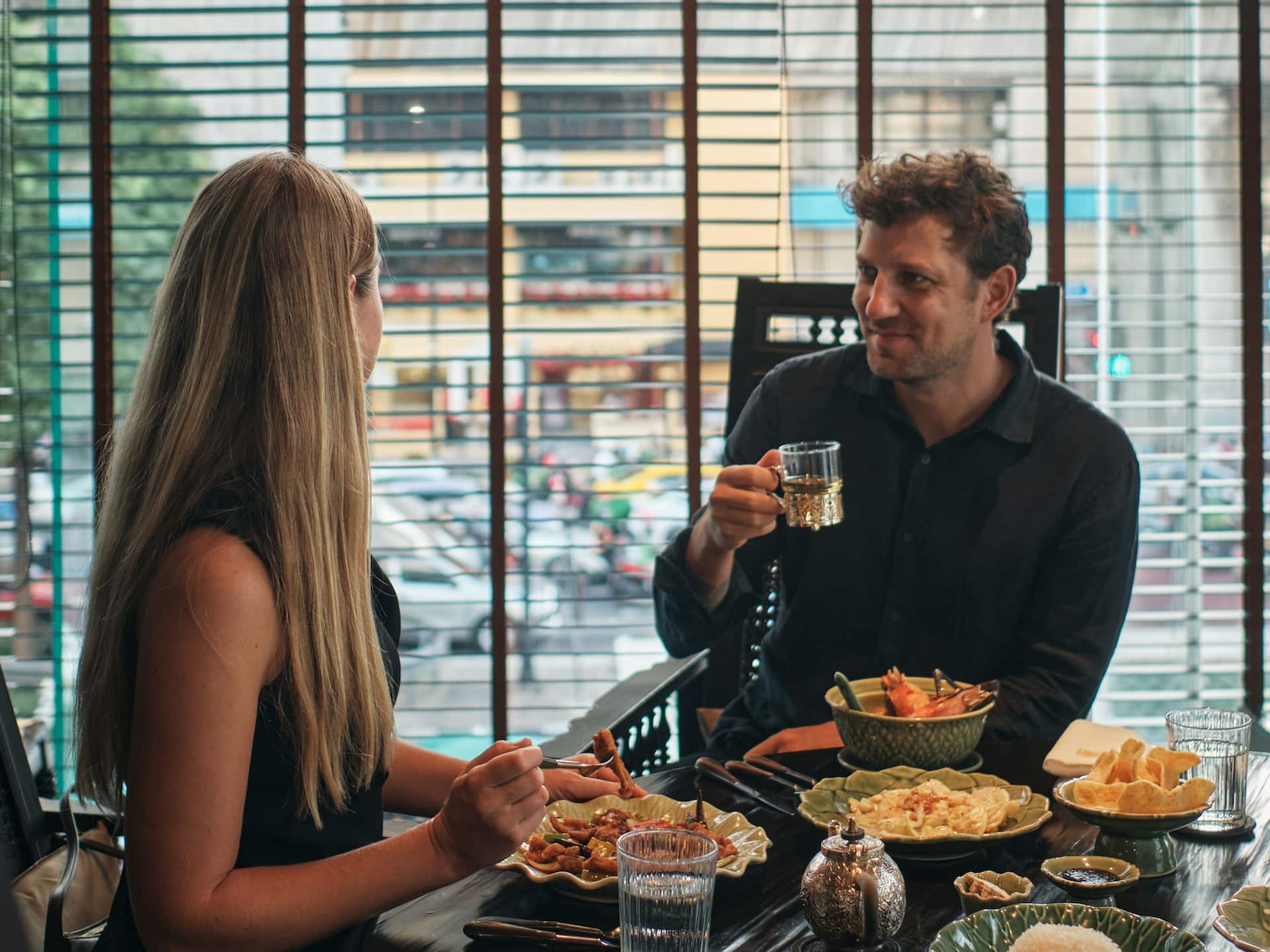 Grand Hyatt Erawan Bangkok Erawan Tea Room With Models Enjoying Food Landscape