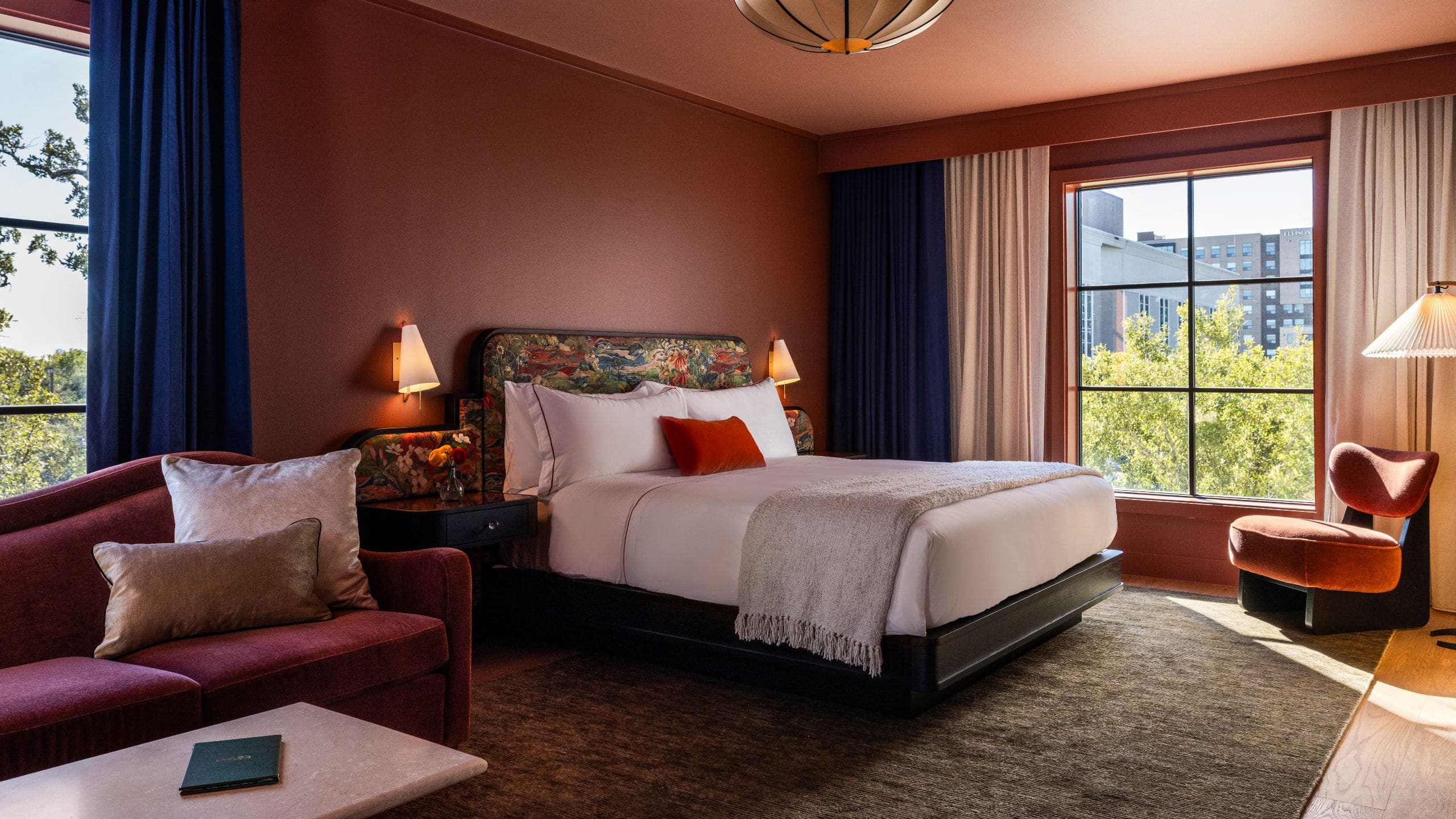 Hotel Daphne One King Bed Terrace Plus Bedroom Angled