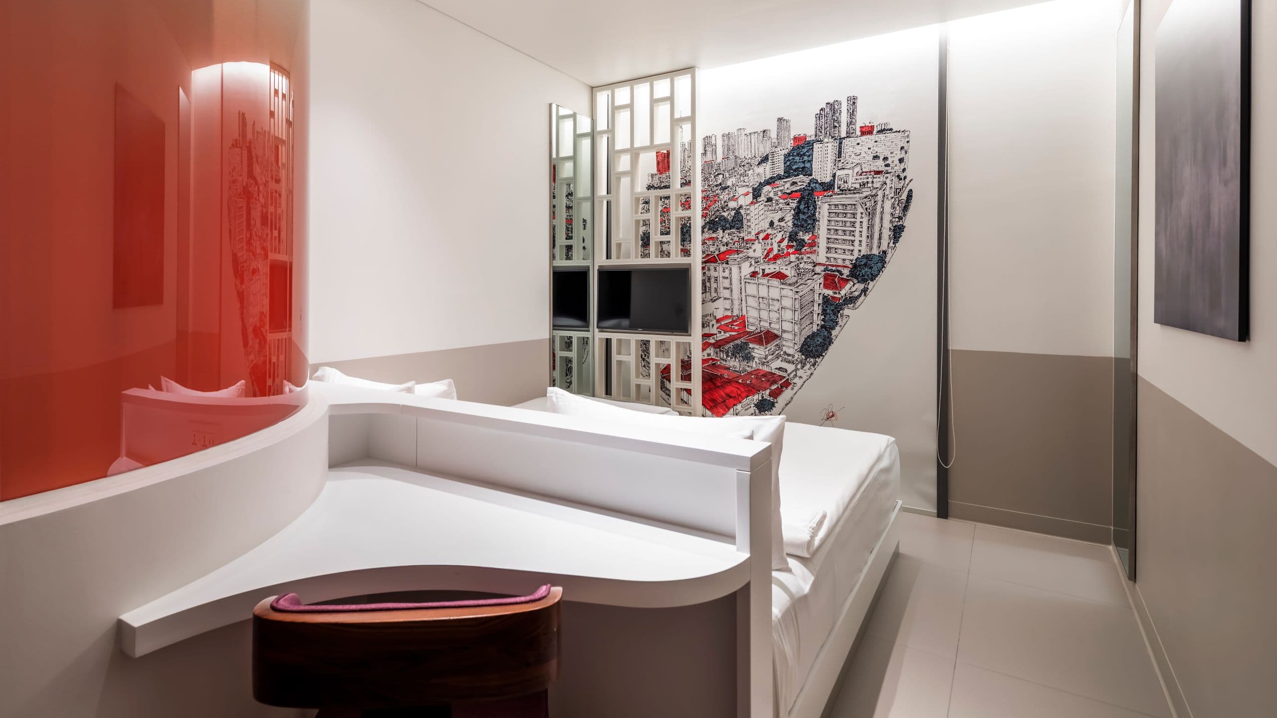 Wink Hotel Tuy Hoa Beach Two Twin Beds Neighborhood View With Blackout Blind