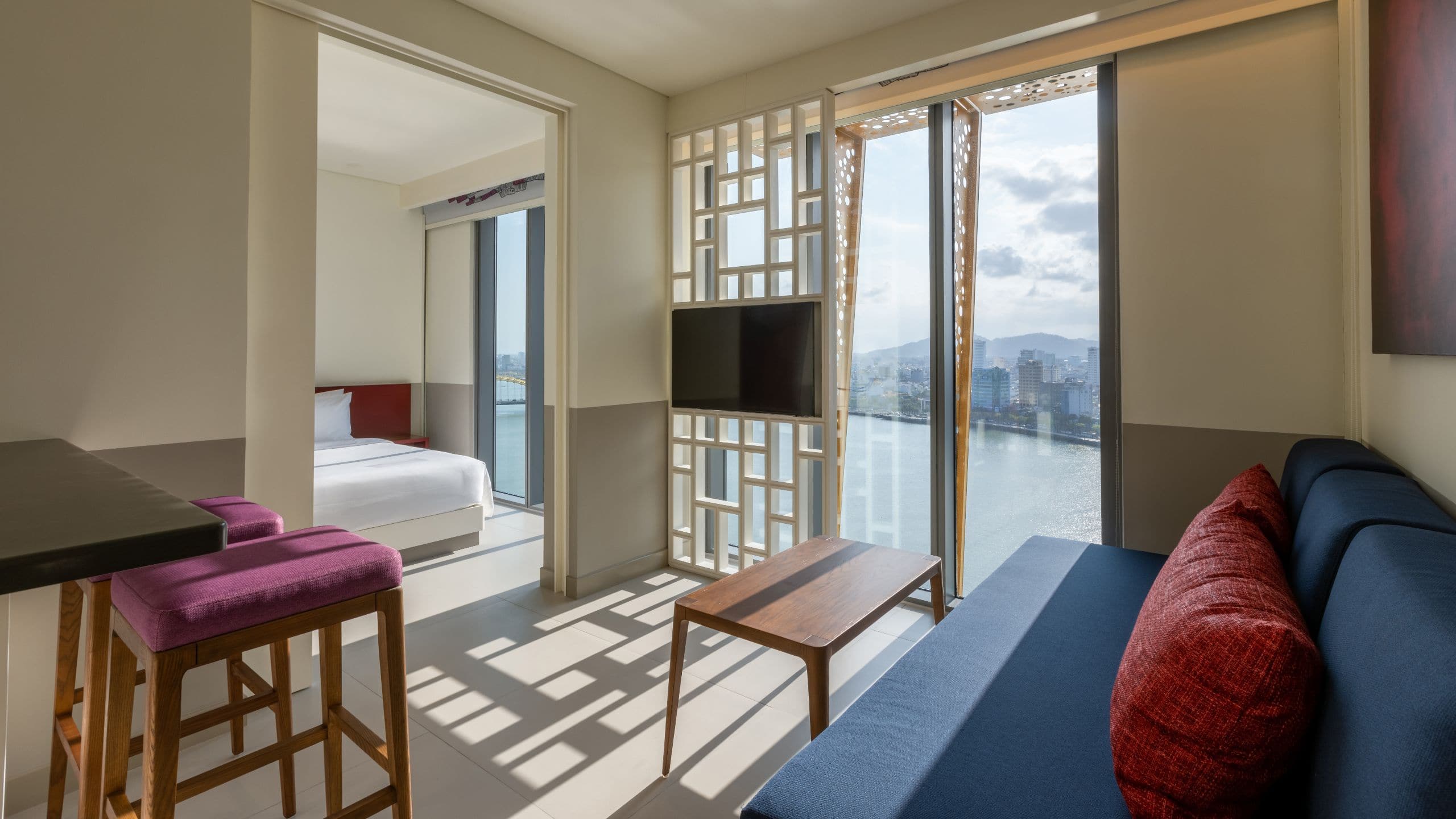 Wink Hotel Danang Riverside One King Bed Suite River View Overview