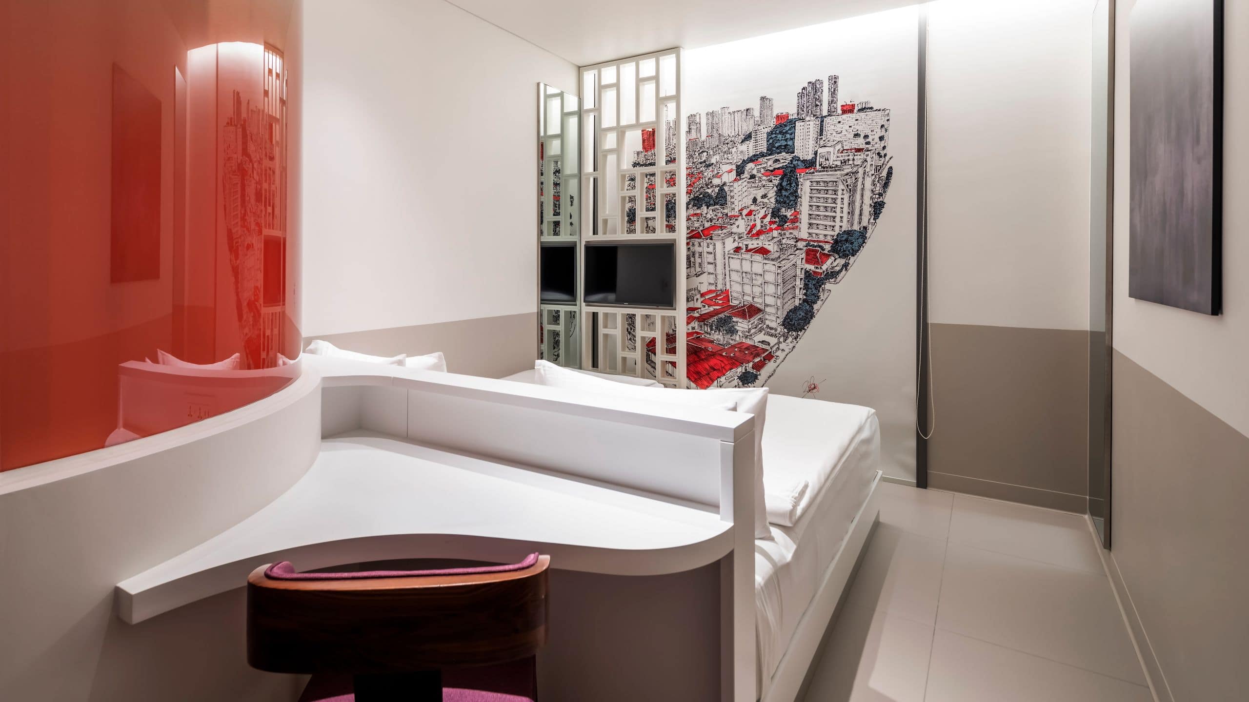 Wink Hotel Saigon Centre Two Twin Beds Neighborhood View With Blackout Blind