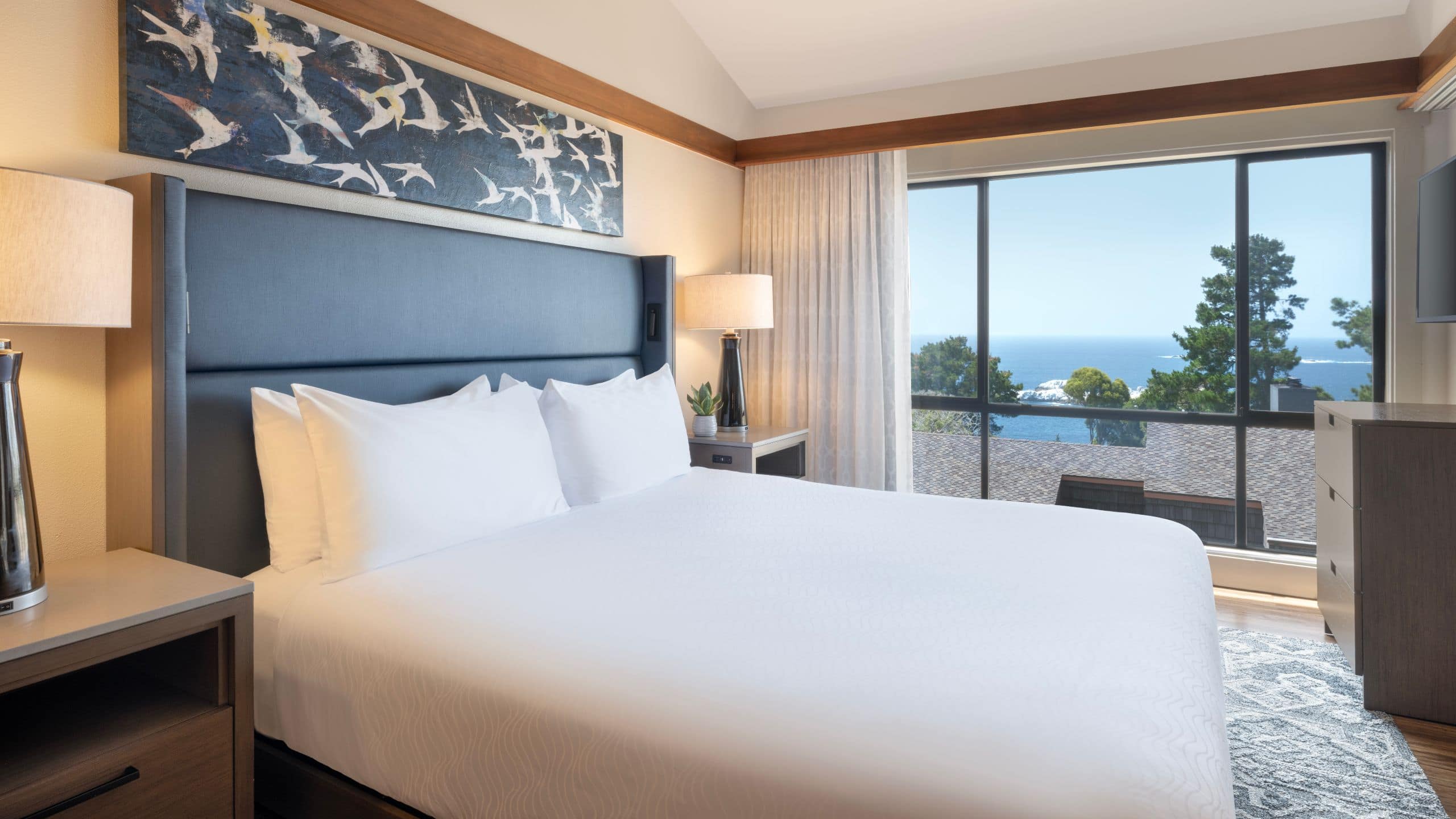 5/7 Hyatt Vacation Club at Highlands Inn Bedroom Window Overlooking Ocean