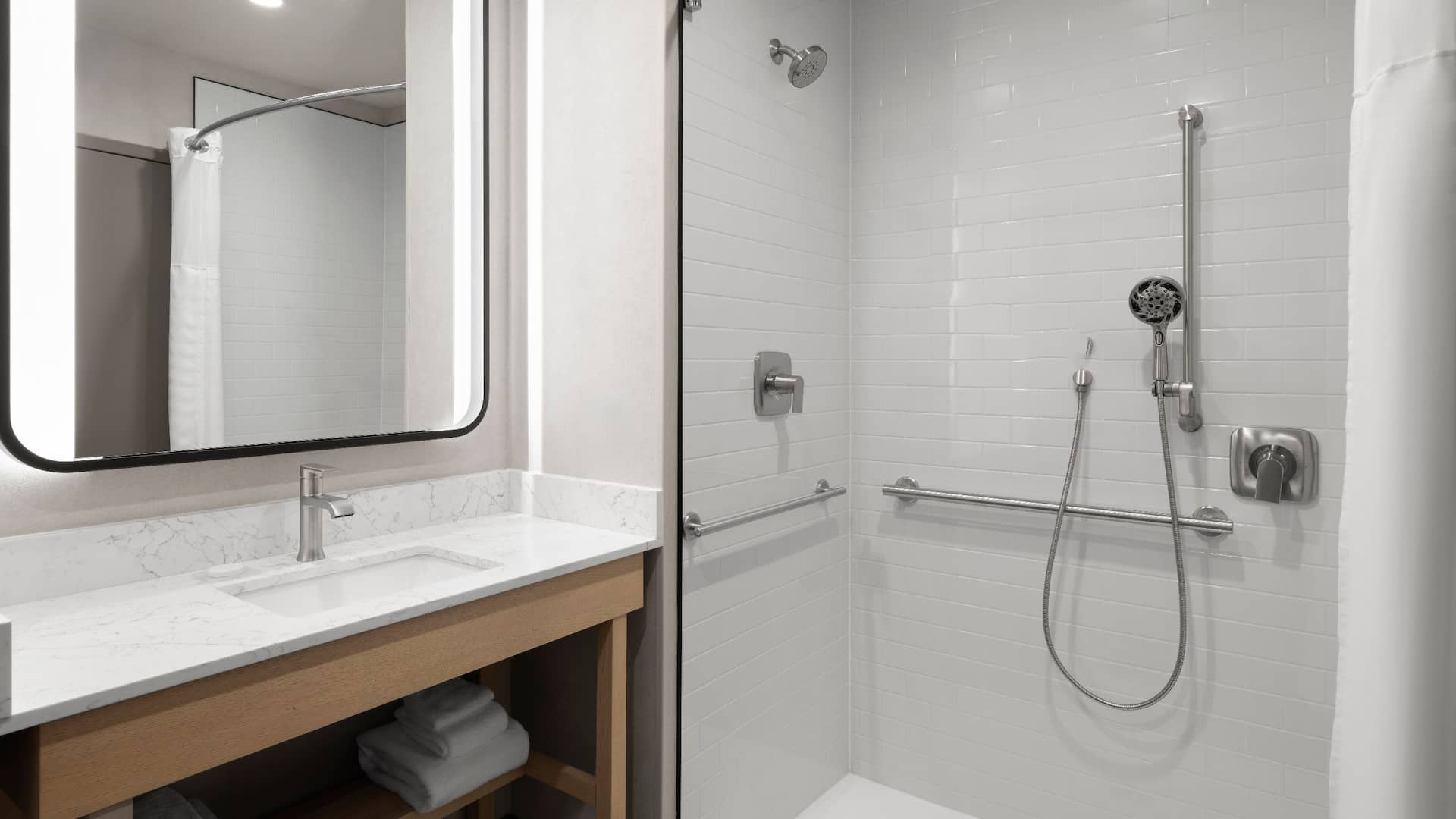 3 of 3 Hyatt Place Springdale / Zion National Park Accessible Shower Bathroom