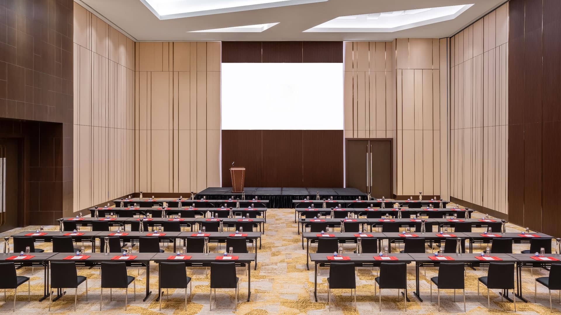 3 of 4 Grand Hyatt Macau Grand Ballroom Classroom Set Up Front View