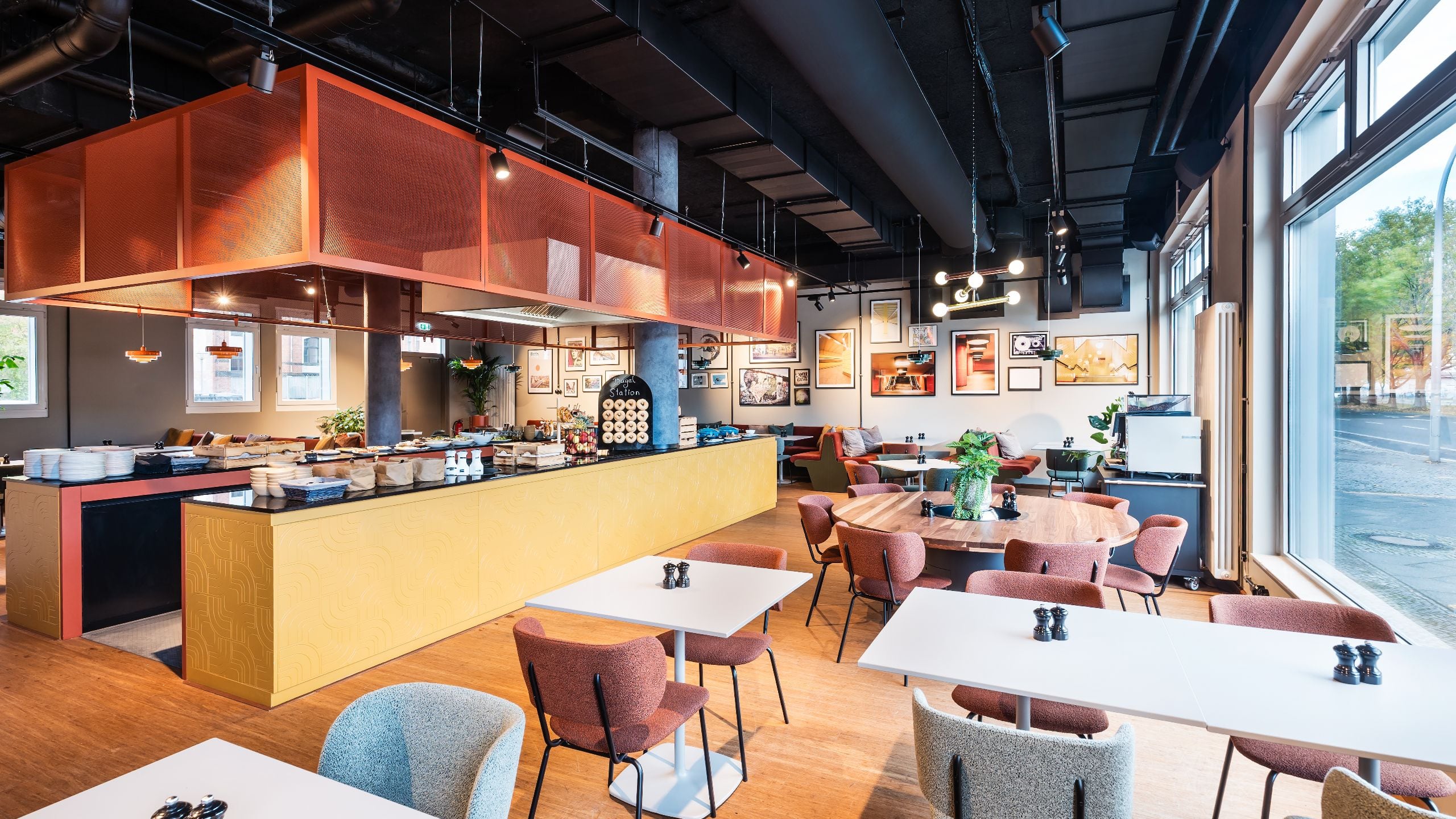 Me and All Hotel Berlin East Side Restaurant Seating Area At Window