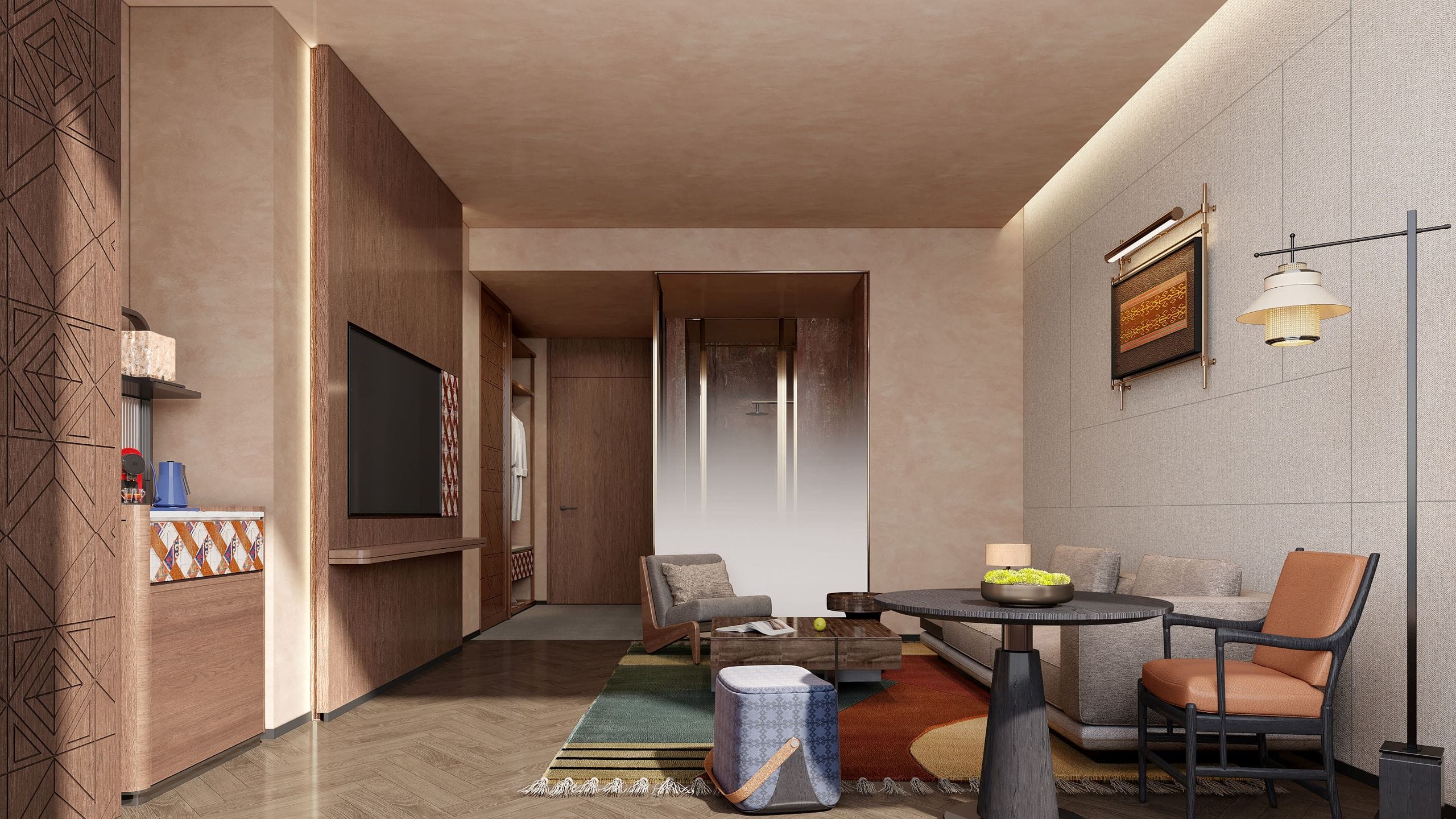 UrCove Bole Sayram Lake Family Living Room