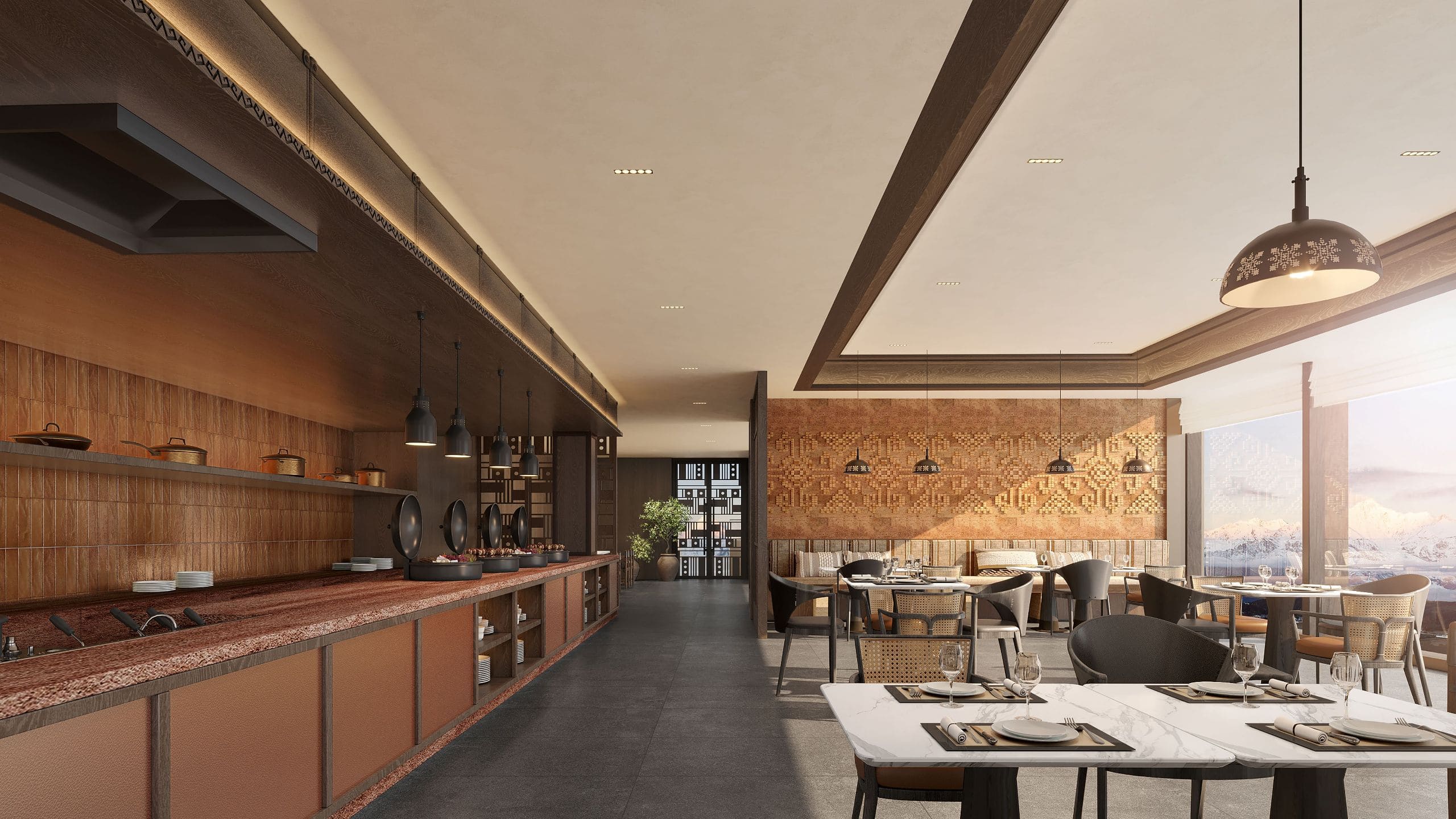 UrCove Bole Sayram Lake Restaurant Tables