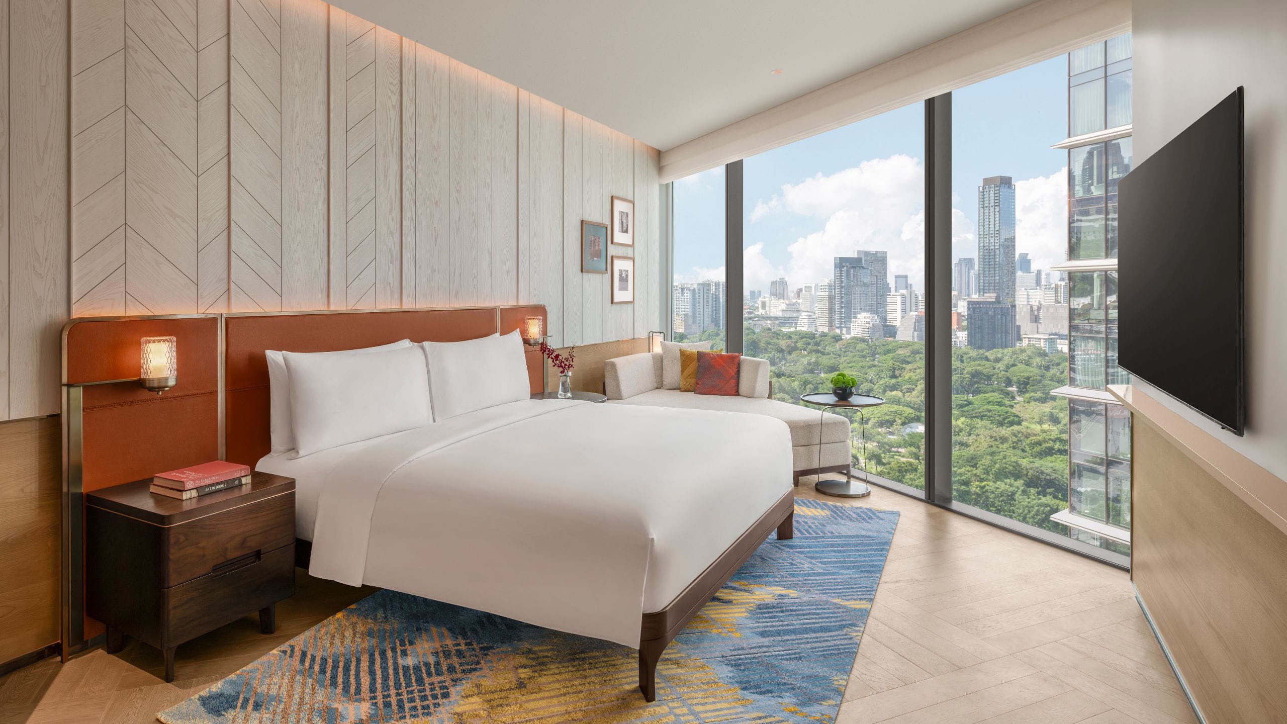 Andaz One Bangkok King Bed Park Boulevard View Bedroom
