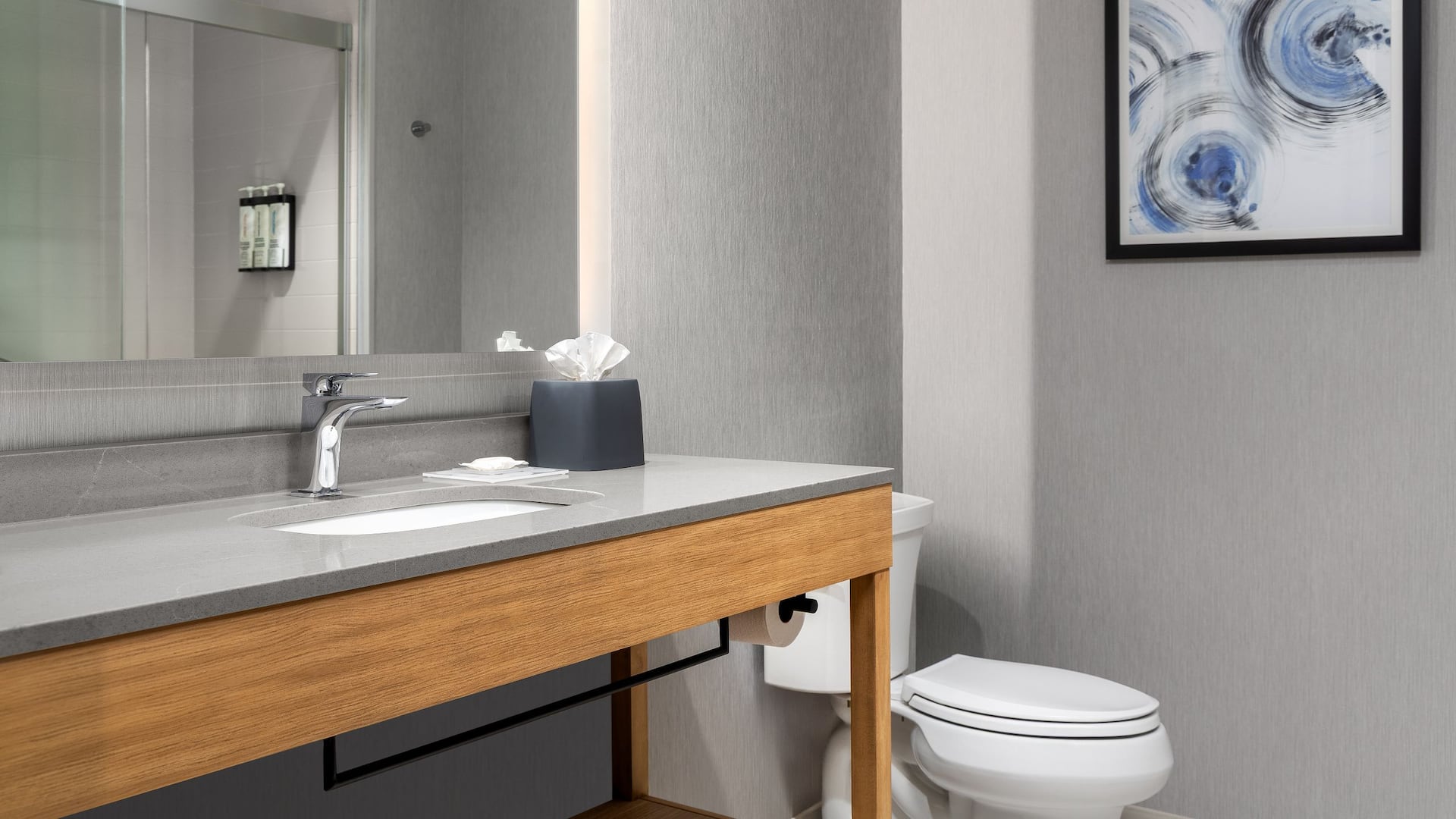 第 4，共 4 Hyatt Place Toronto Airport Bathroom Vanity Shower And Toilet