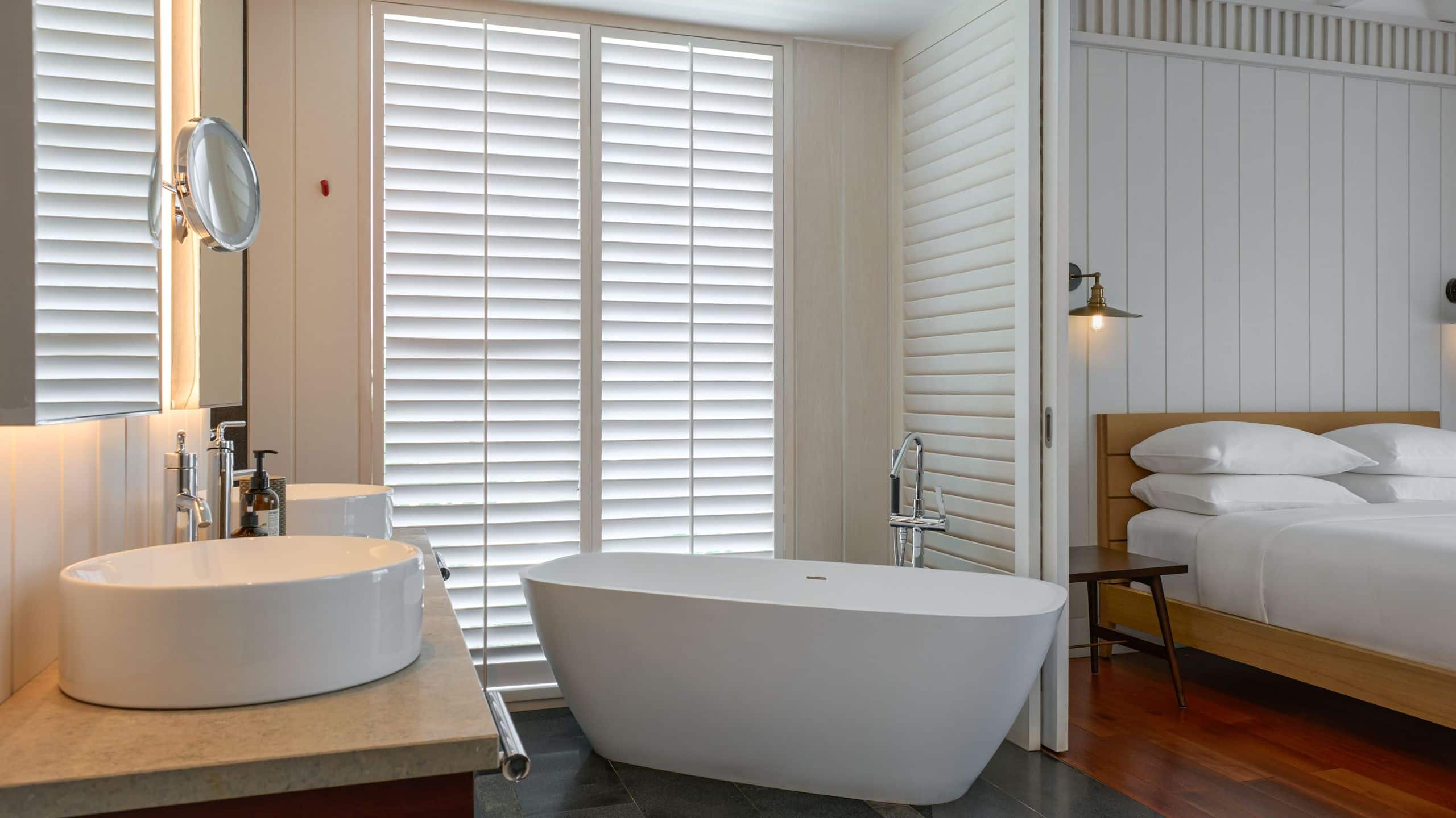 3 of 3 Park Hyatt St. Kitts Christophe Harbour One Suite King Bed Bathroom