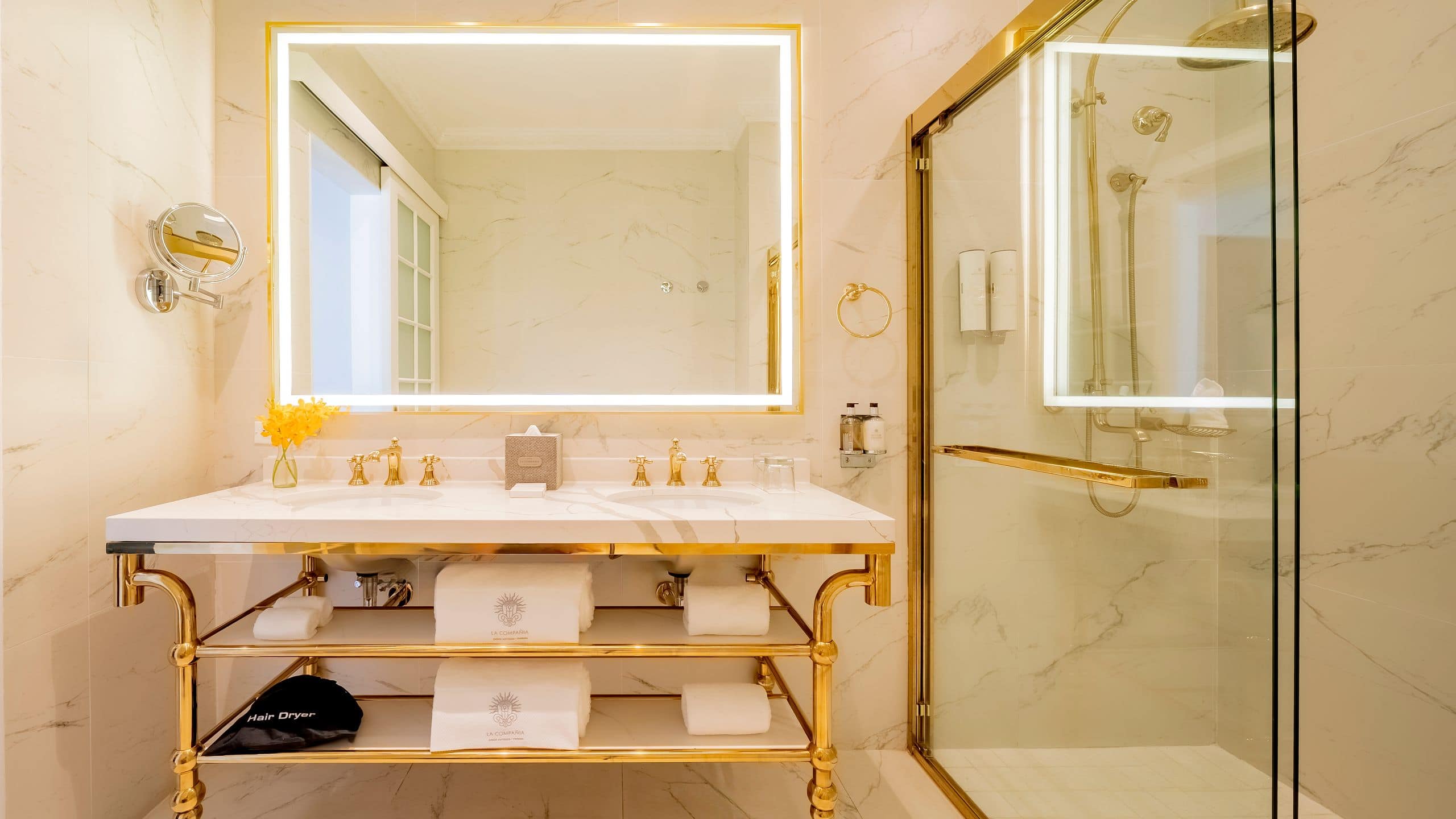 8 of 10 Hotel La Compañía Casco Antiguo One King Bed Courtyard View Double Vanity