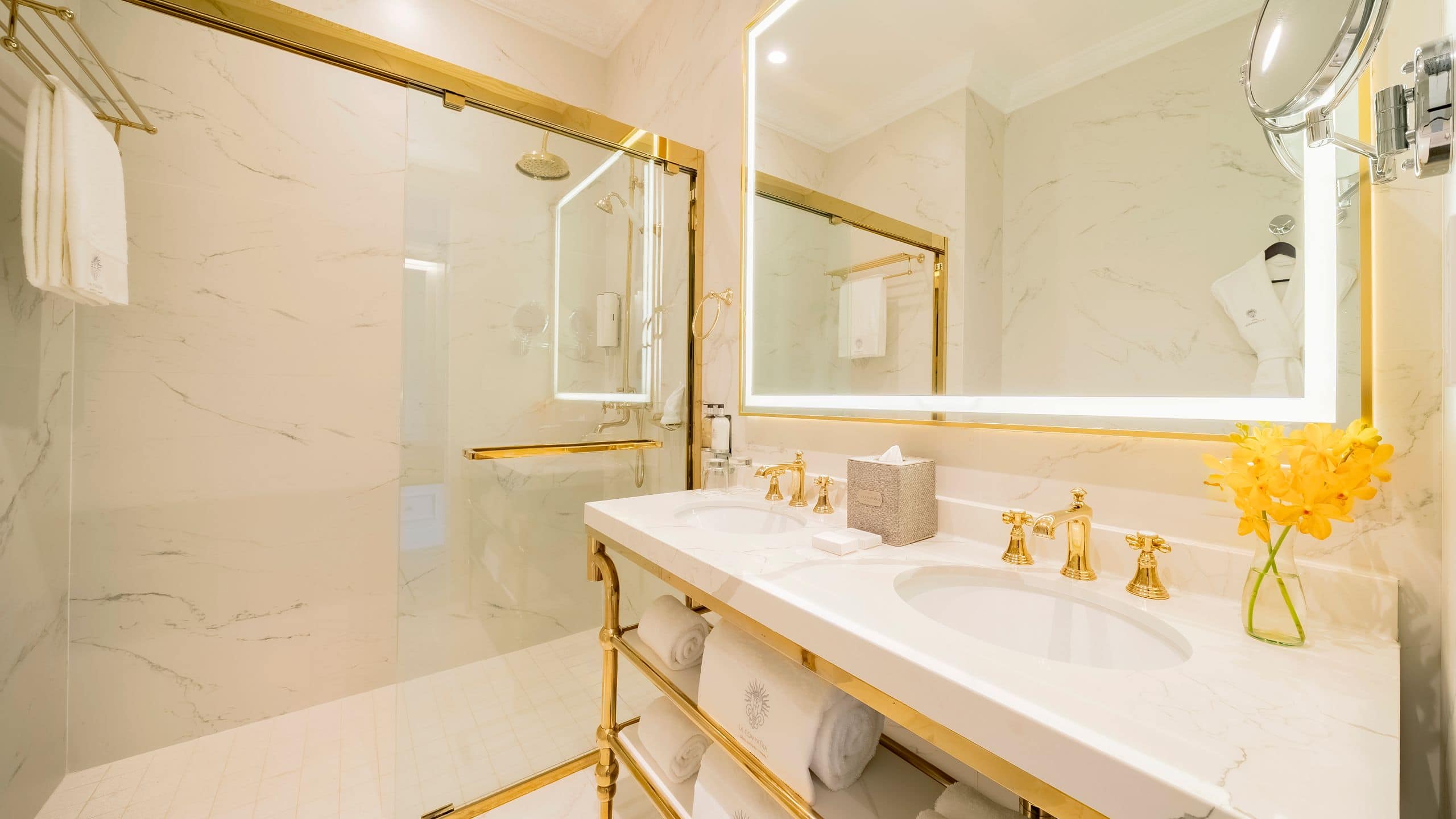 6 of 10 Hotel La Compañía Casco Antiguo One Queen Bed Courtyard View Double Vanity