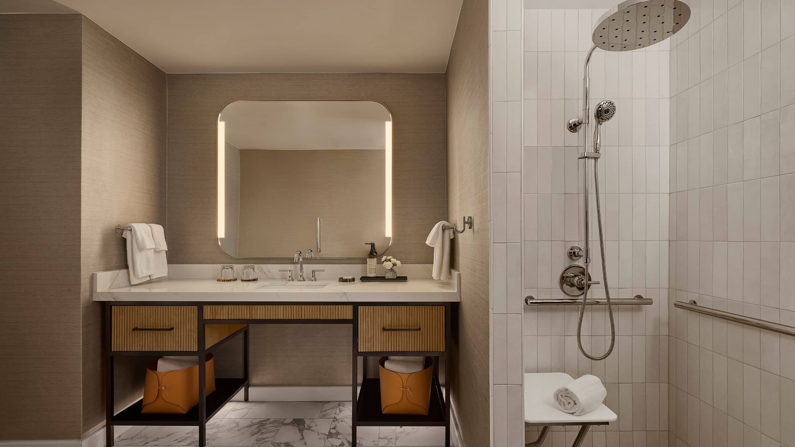 2 of 2 Park Hyatt Beaver Creek Resort and Spa Accessible Shower Bathroom