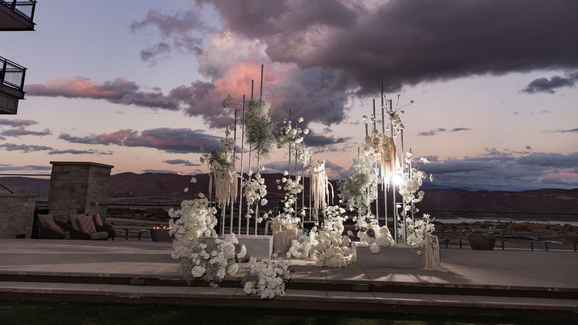 Grand Hyatt Deer Valley Courtyard Wedding Arch View