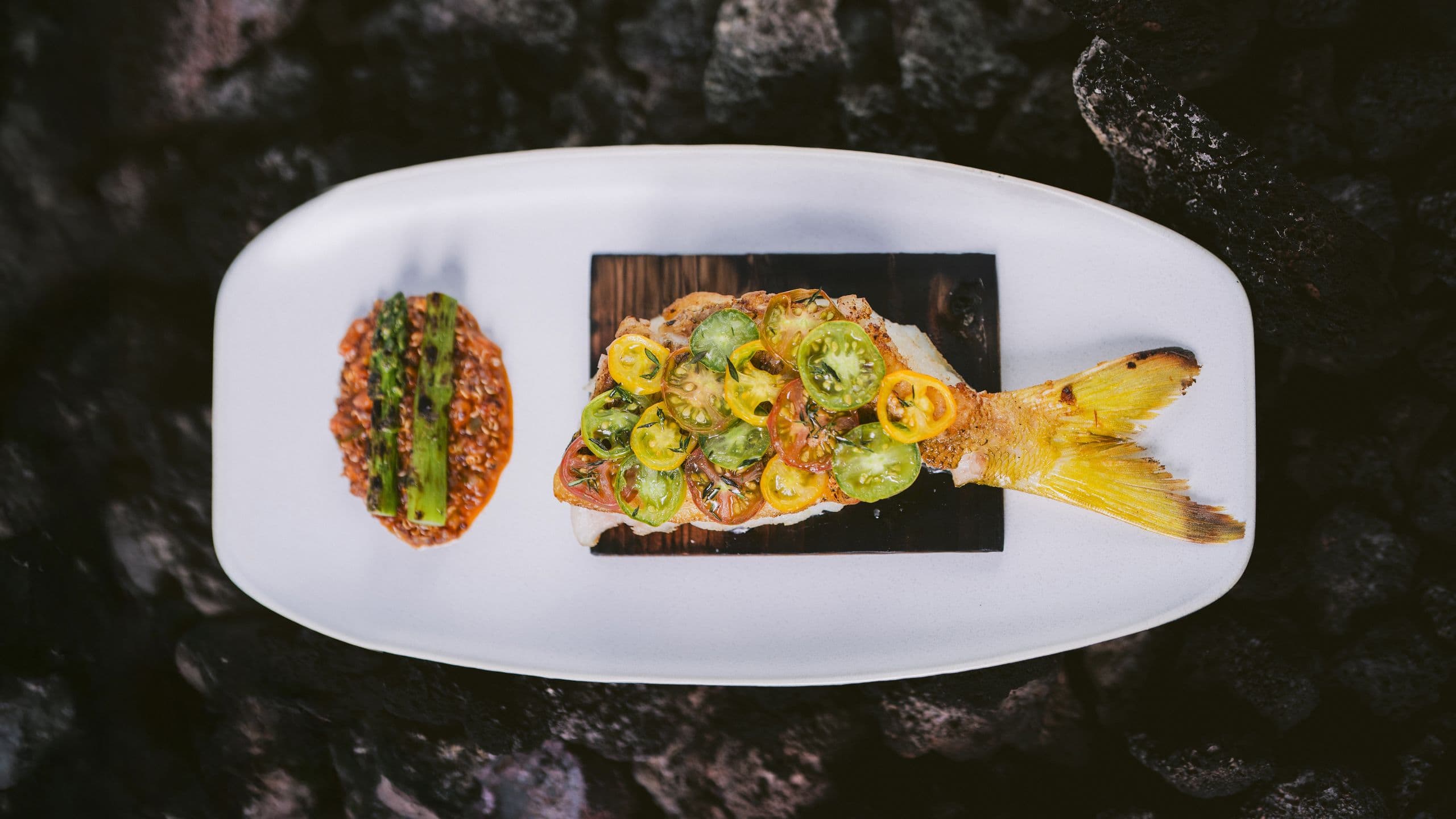 Alila Seminyak Smoked Cedarwood Yellowtail Fish