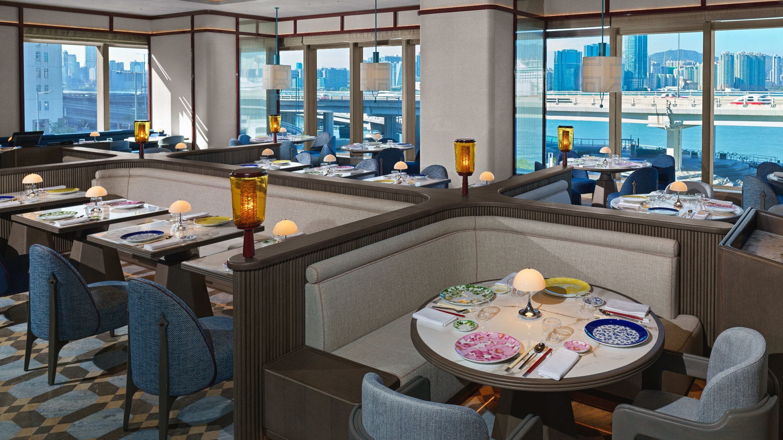 Hyatt Centric Victoria Harbour Hong Kong One Duck Lane Main Dining Room Panoramic Day