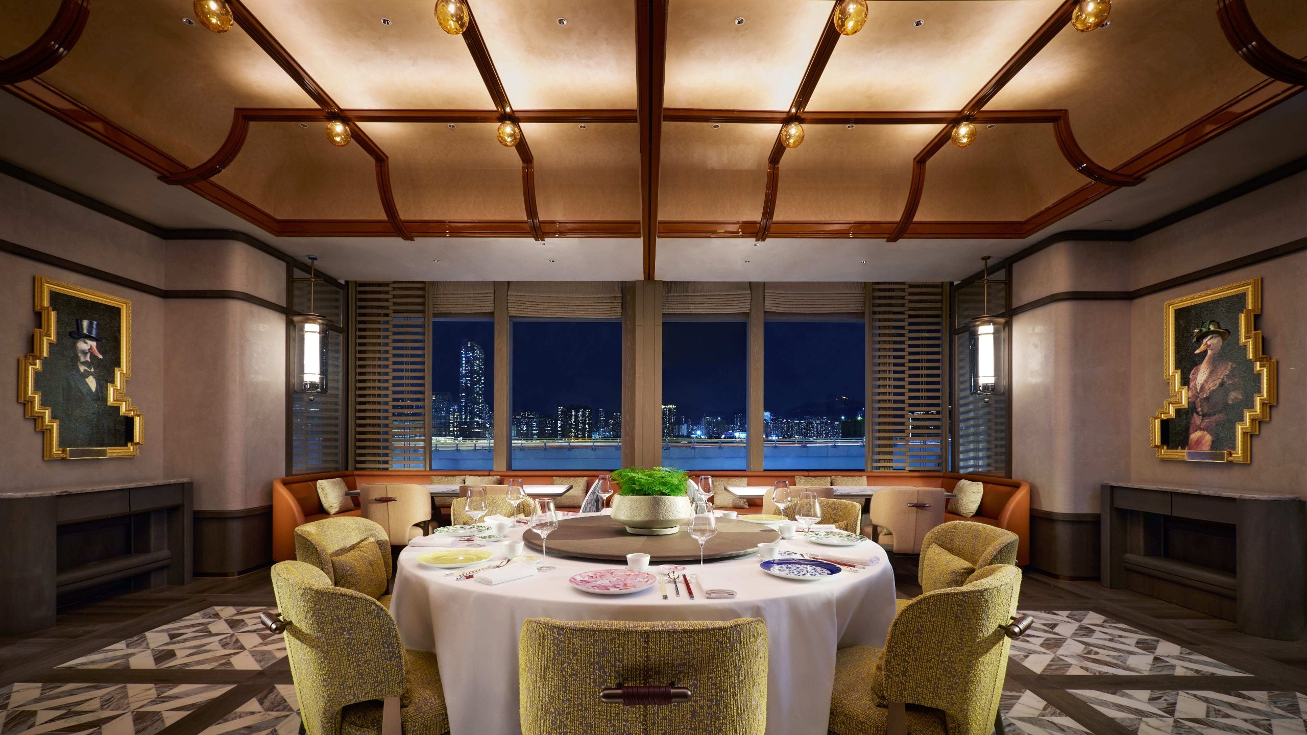 Hyatt Centric Victoria Harbour Hong Kong One Duck Lane Private Room With Nighttime Harbour