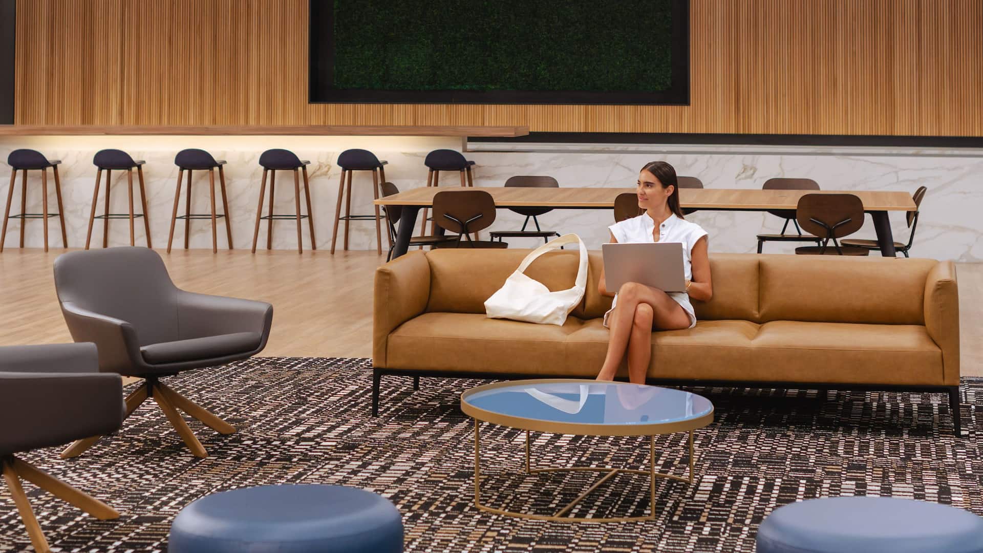 Hyatt Regency Morristown Person On Lobby Couch