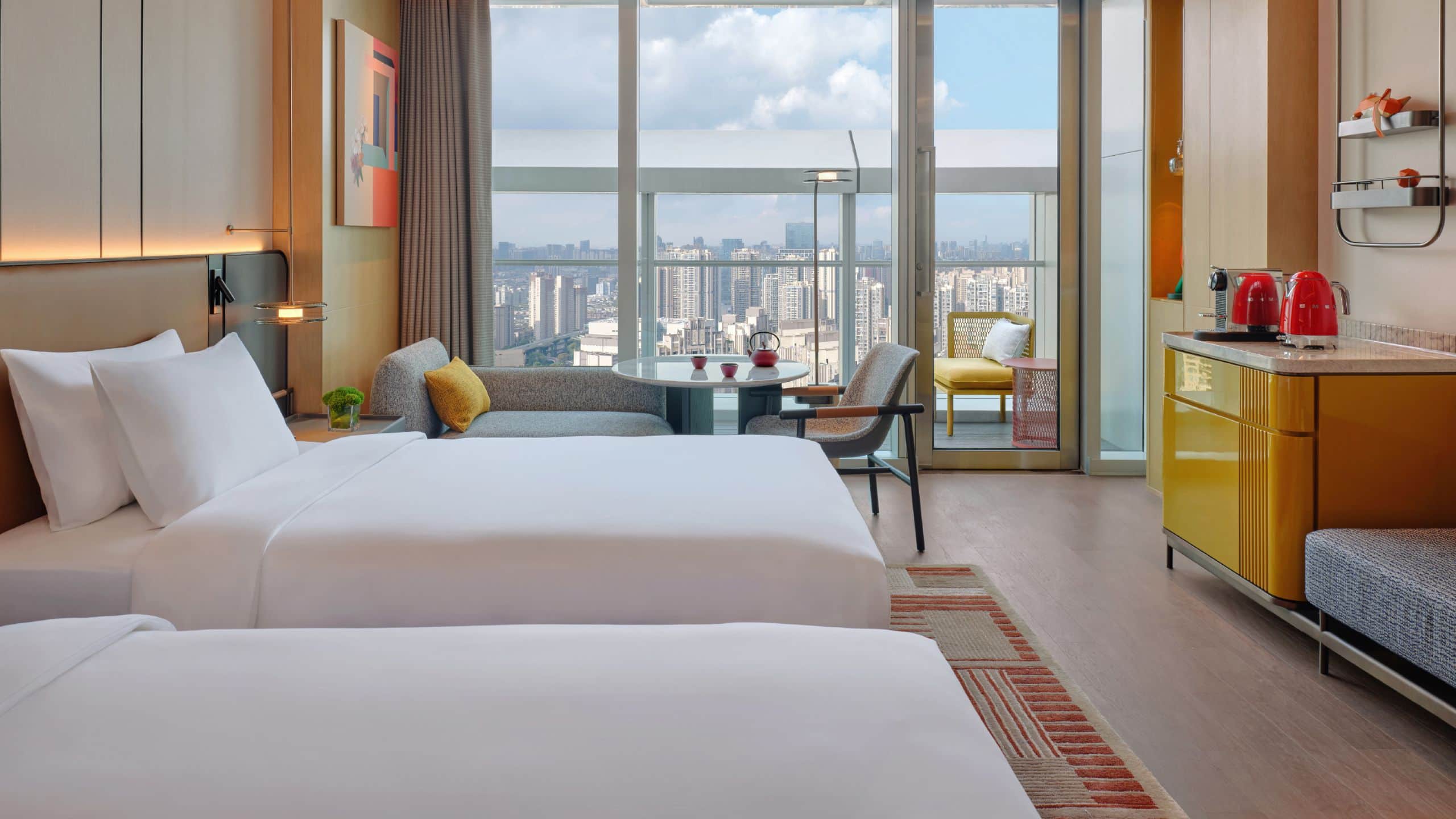 1 of 4 Hyatt Centric The Ring Chengdu Two Twin Beds City View Balcony