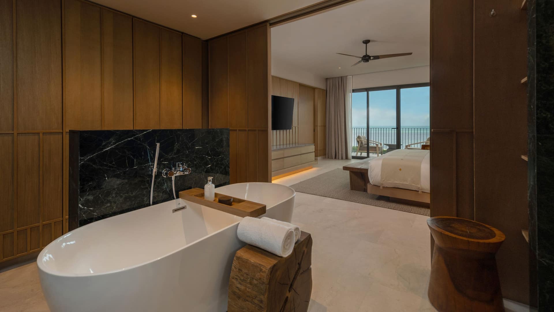 Grand Hyatt Cancun Beach Resort Tub Bedroom View